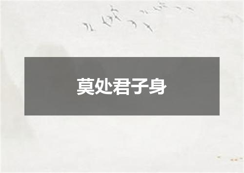 莫处君子身