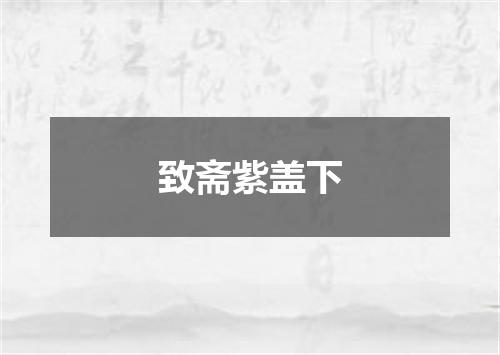 致斋紫盖下