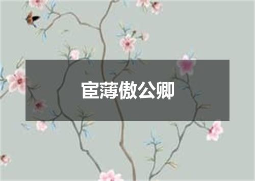 宦薄傲公卿