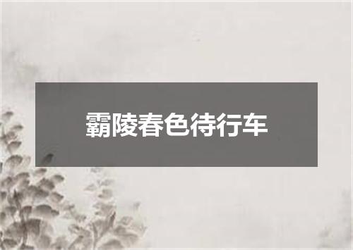 霸陵春色待行车