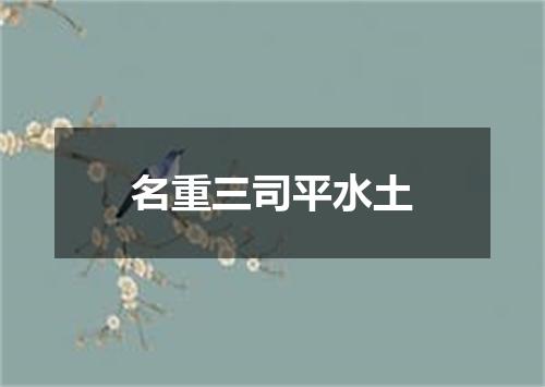 名重三司平水土