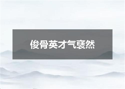 俊骨英才气褎然