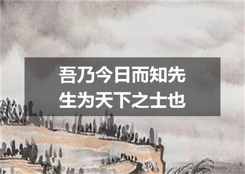 吾乃今日而知先生为天下之士也