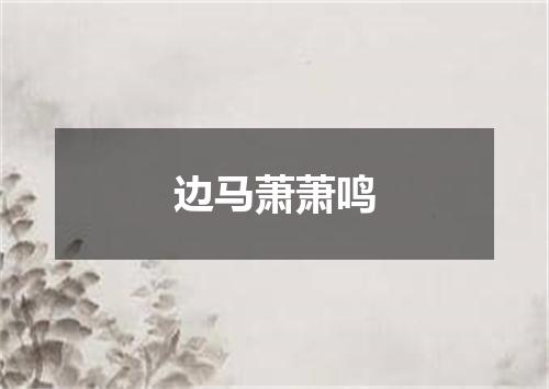 边马萧萧鸣
