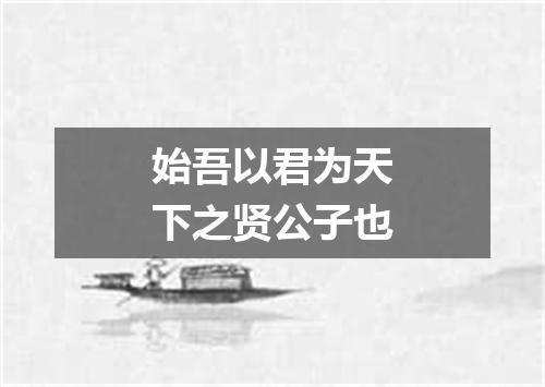 始吾以君为天下之贤公子也