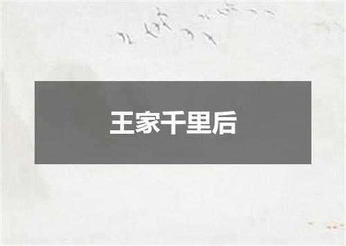 王家千里后