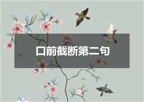 口前截断第二句