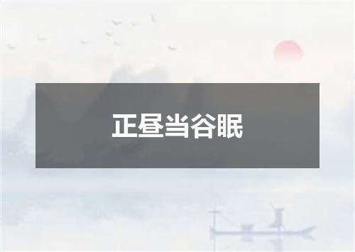 正昼当谷眠