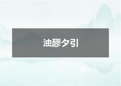 浊醪夕引