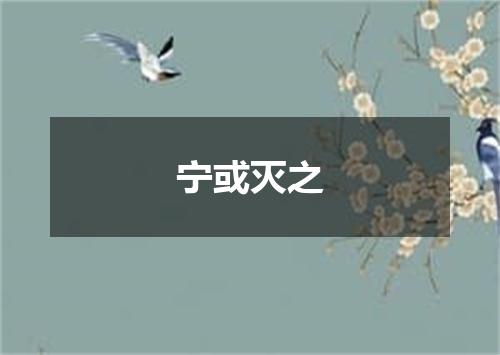 宁或灭之