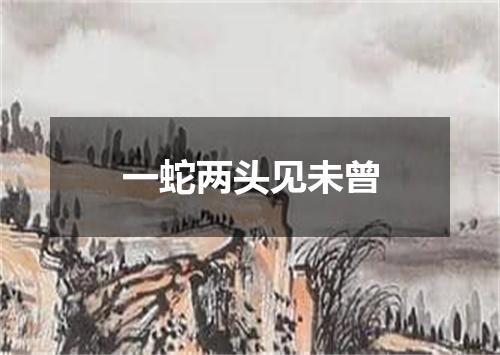 一蛇两头见未曾
