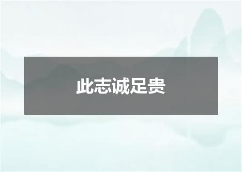 此志诚足贵