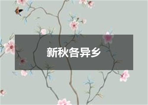 新秋各异乡