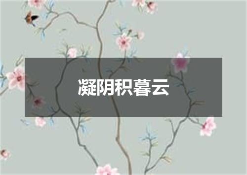 凝阴积暮云