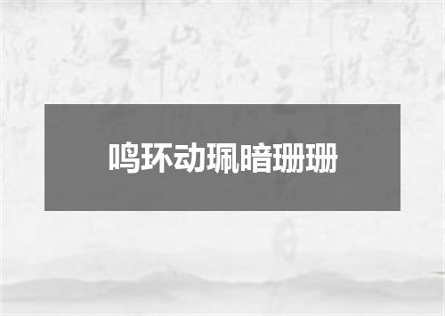 鸣环动珮暗珊珊