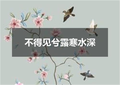 不得见兮露寒水深
