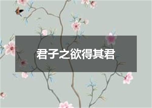 君子之欲得其君
