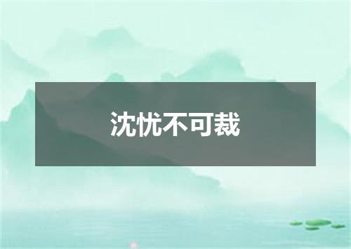 沈忧不可裁