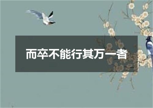 而卒不能行其万一者