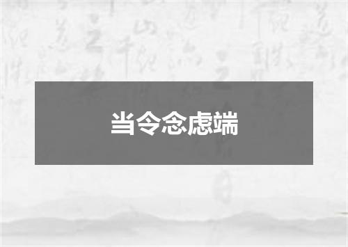 当令念虑端