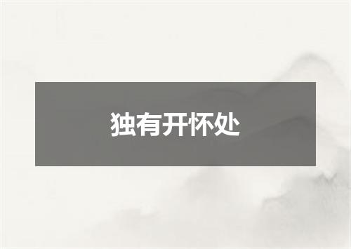 独有开怀处