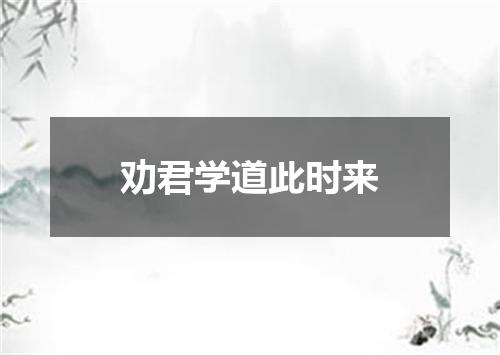 劝君学道此时来
