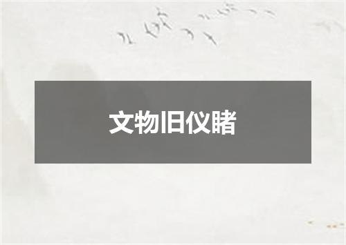 文物旧仪睹