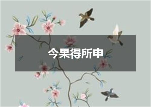 今果得所申