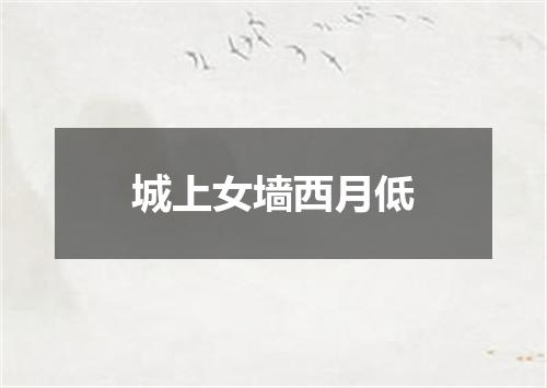 城上女墙西月低