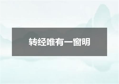 转经唯有一窗明