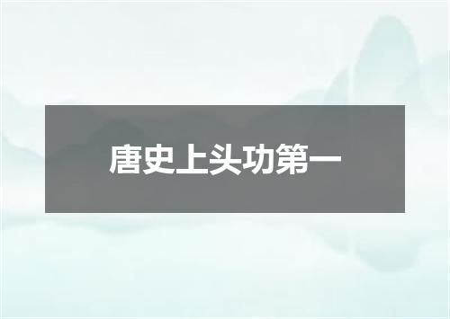 唐史上头功第一