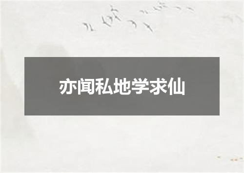亦闻私地学求仙