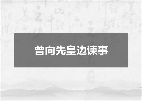 曾向先皇边谏事