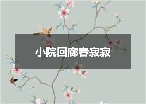 小院回廊春寂寂