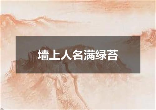 墙上人名满绿苔