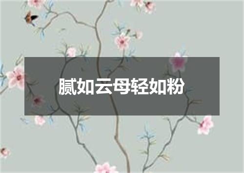腻如云母轻如粉
