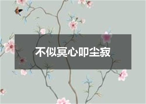 不似冥心叩尘寂