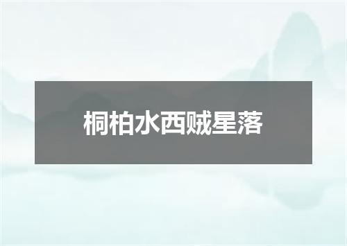 桐柏水西贼星落