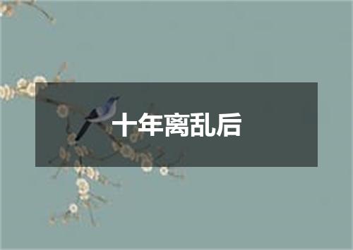 十年离乱后