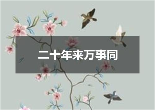 二十年来万事同
