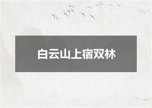 白云山上宿双林