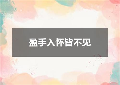 盈手入怀皆不见