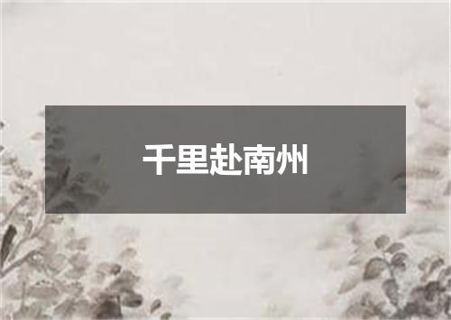 千里赴南州