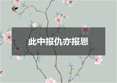 此中报仇亦报恩