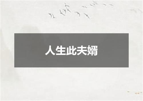 人生此夫婿