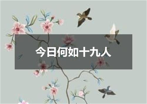 今日何如十九人