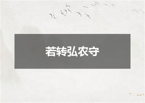 若转弘农守