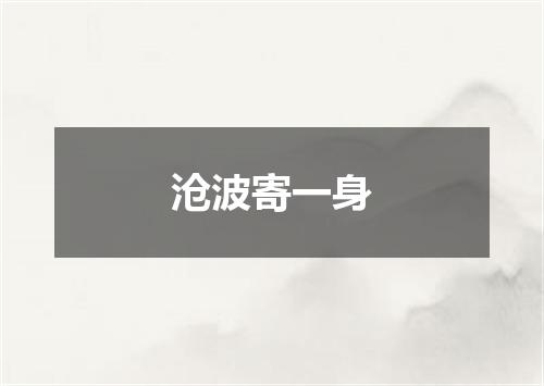 沧波寄一身