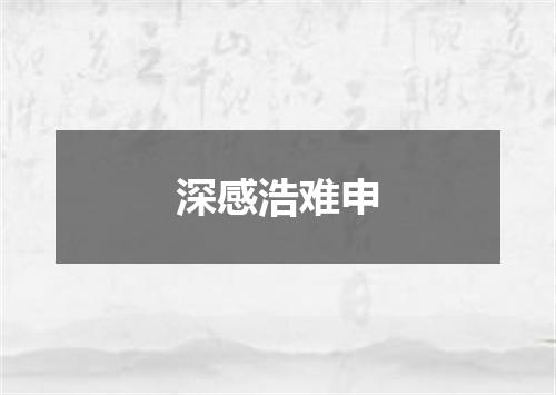 深感浩难申