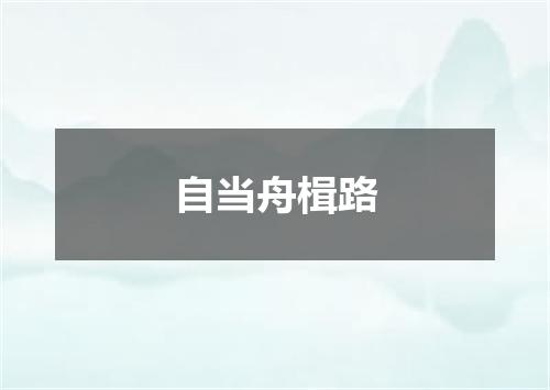 自当舟楫路